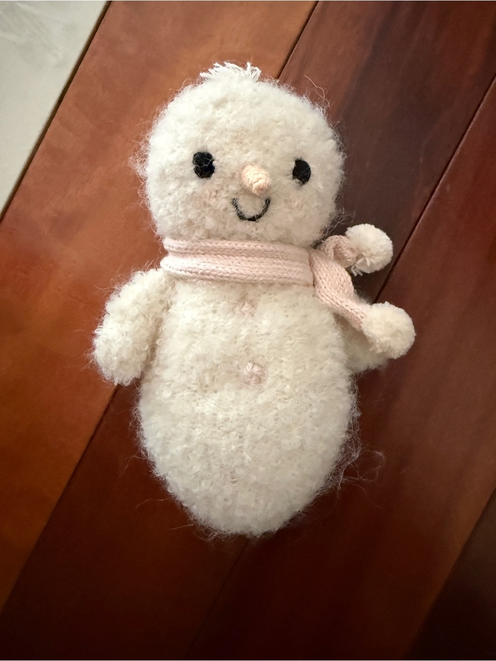 Baby Boucle Snowman with Pink Scarf
